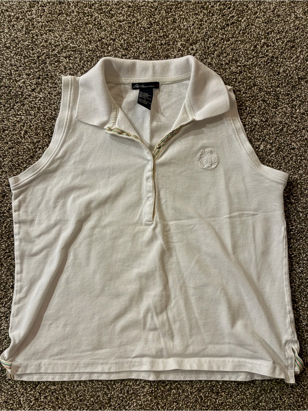 Gilligan & O'Malley Cream Sleeveless Polo Tank Top